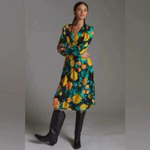 Plenty by Tracy Reese Floral Midi Dress Size Large Floral Wedding